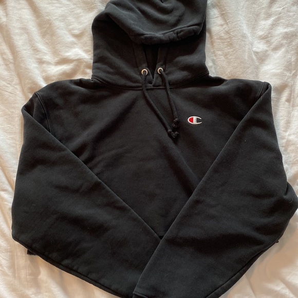 Champion Black Cropped Hoodie - Picture 3 of 3